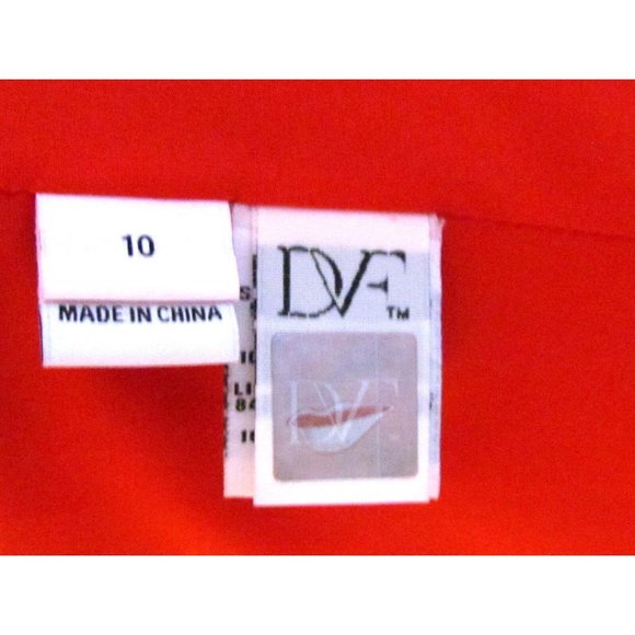 Diane Von Furstenberg Red Wool Double Breasted Notched Collar Coat Size 10.R - Picture 10 of 12